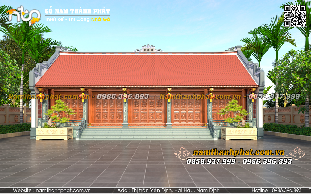 Chiêm Ngưỡng Nhà Gỗ 5 Gian Cột Hiên Đá Cao Cấp - Kích Thước Chuẩn Phong Thủy