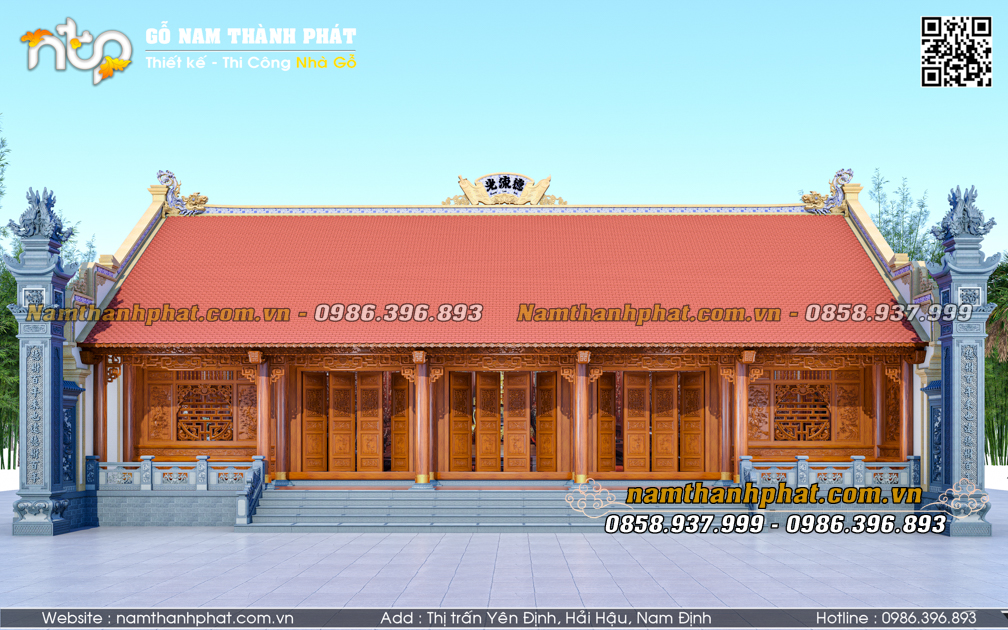 Nhà Gỗ 5 Gian Thông Hiên Bề Thế – Đục Chạm Tinh Xảo Của Gia Chủ Lâm Đồng