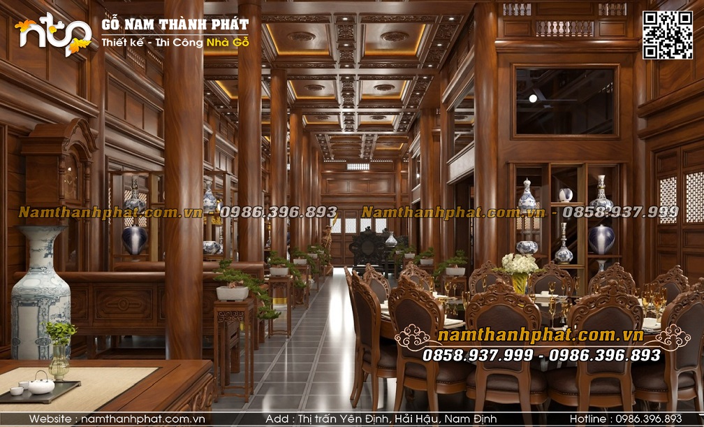 Nội Thất Phòng Khách Nhà Gỗ 2 Tầng - Không Gian Đẹp Đẳng Cấp, Siêu Hoành Tráng.