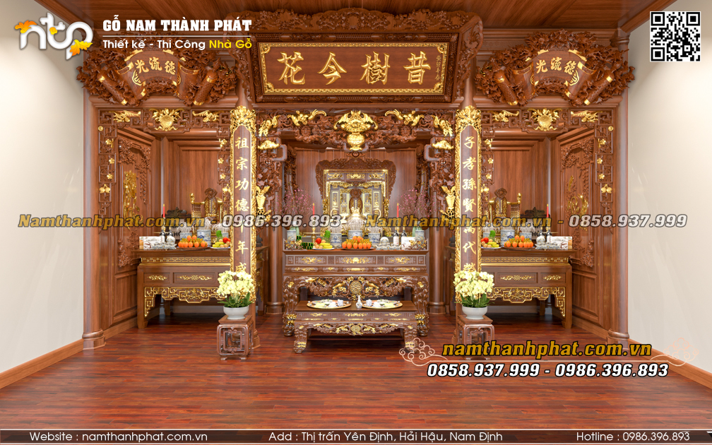 thiết kế phòng thờ đẹp chuẩn phong thủy