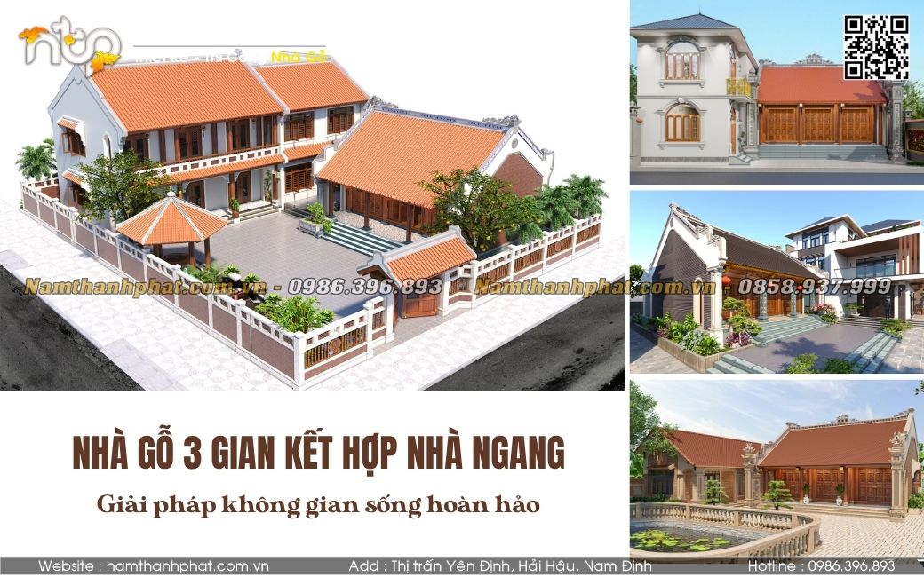 Top 10 Mẫu Nhà Gỗ 3 Gian Kết Hợp Nhà Ngang Đẹp, Tiện Nghi - Giải Pháp Không Gian Hoàn Hảo