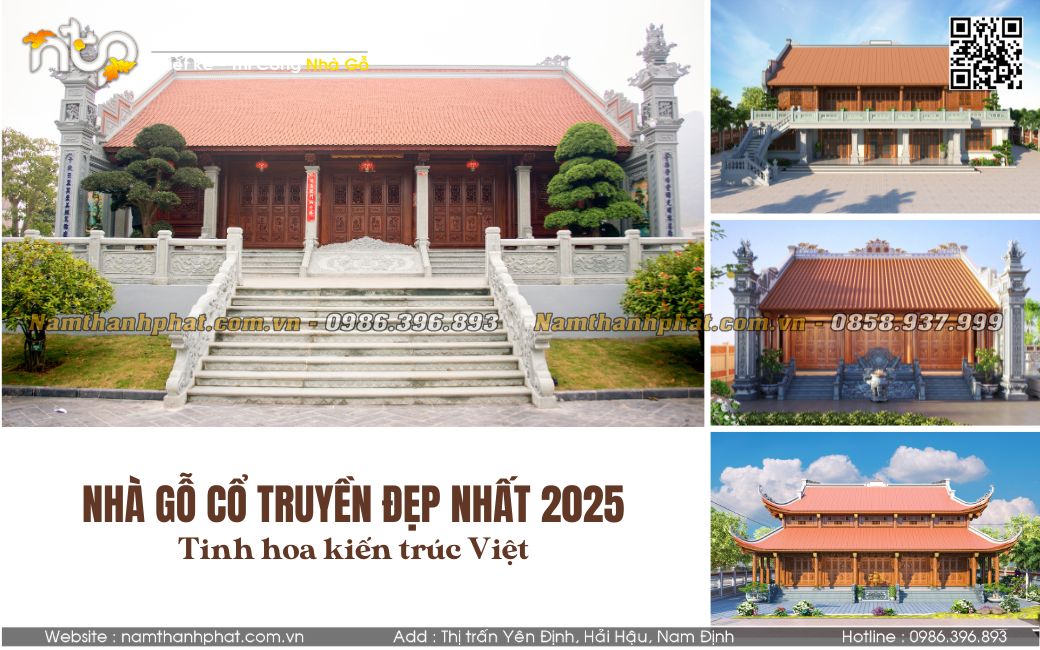 Top 20 Mẫu Nhà Gỗ Cổ Truyền Đẹp Nhất 2025 – Tinh Hoa Kiến Trúc Việt