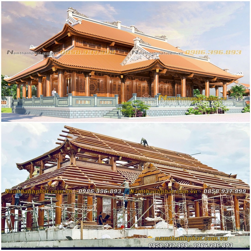 Nhà Gỗ 5 Gian 2 Chái 8 Mái Siêu Khủng Của Đại Gia Sài Gòn - Lắp Dựng Và Nghi Lễ Cất Nóc