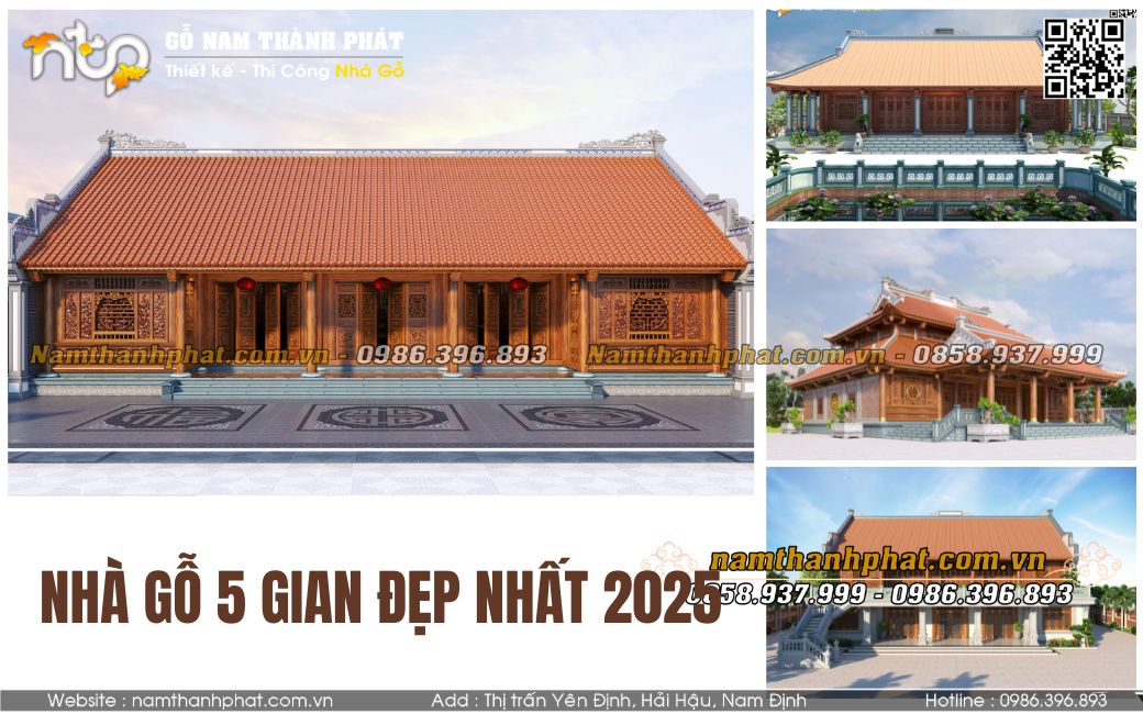 Tổng Hợp 10++ Mẫu Nhà Gỗ 5 Gian Đẹp Nhất Năm 2025 - Thiết Kế Và Thi Công Trọn Gói.