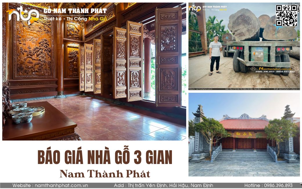 Báo Giá Nhà Gỗ 3 Gian - Chi Phí Làm Nhà Gỗ 3 Gian Hiện Nay Là Bao Nhiêu?