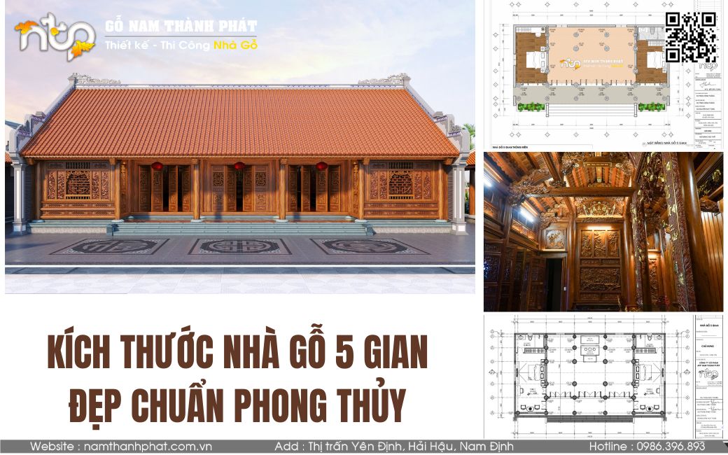 kích thước nhà gỗ 5 gian