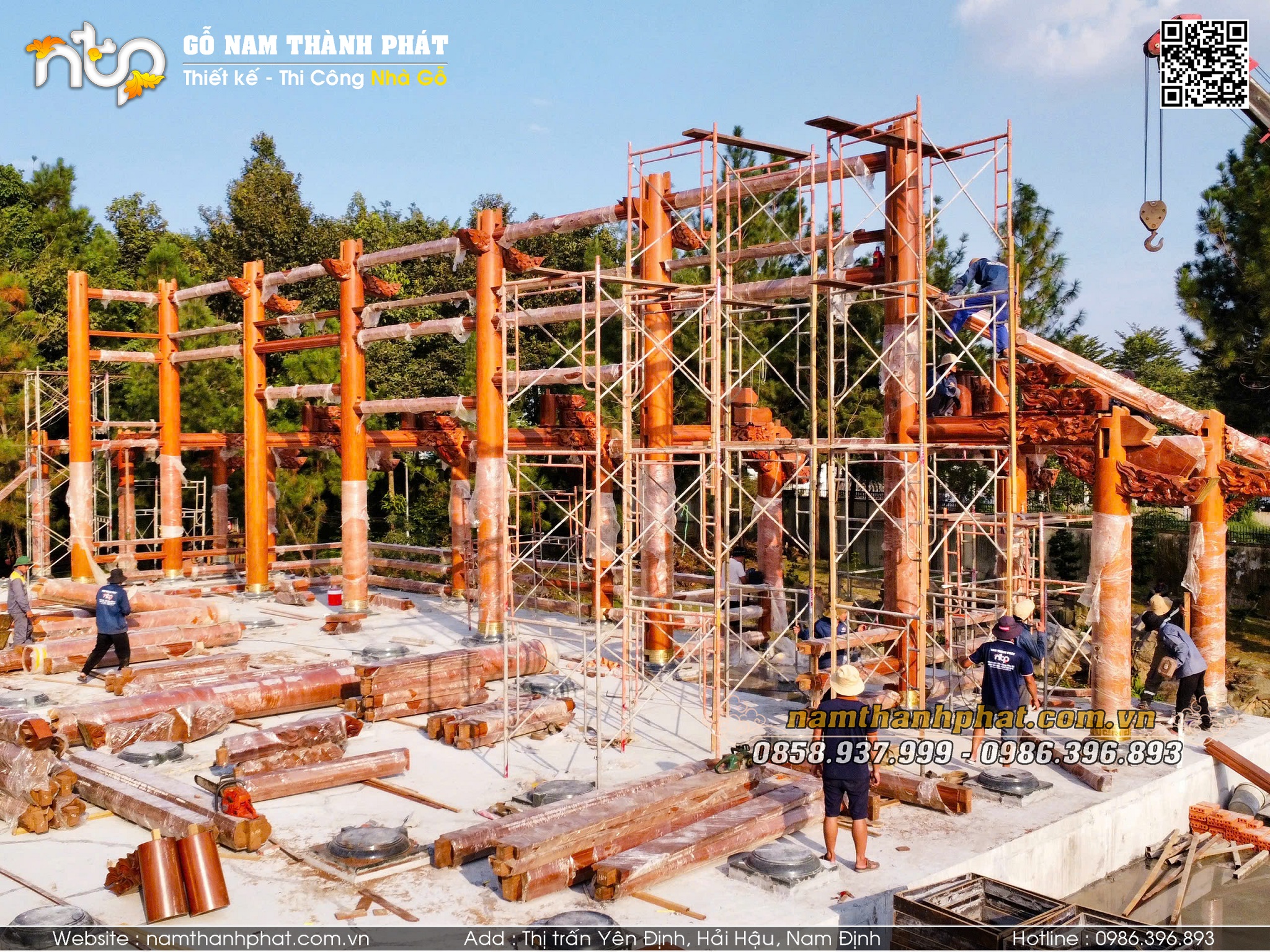 Lắp Dựng Nhà Gỗ 5 Gian 2 Chái Chồng Diêm - Siêu Phẩm Vô Cùng Đẳng Cấp Tại Sài Gòn