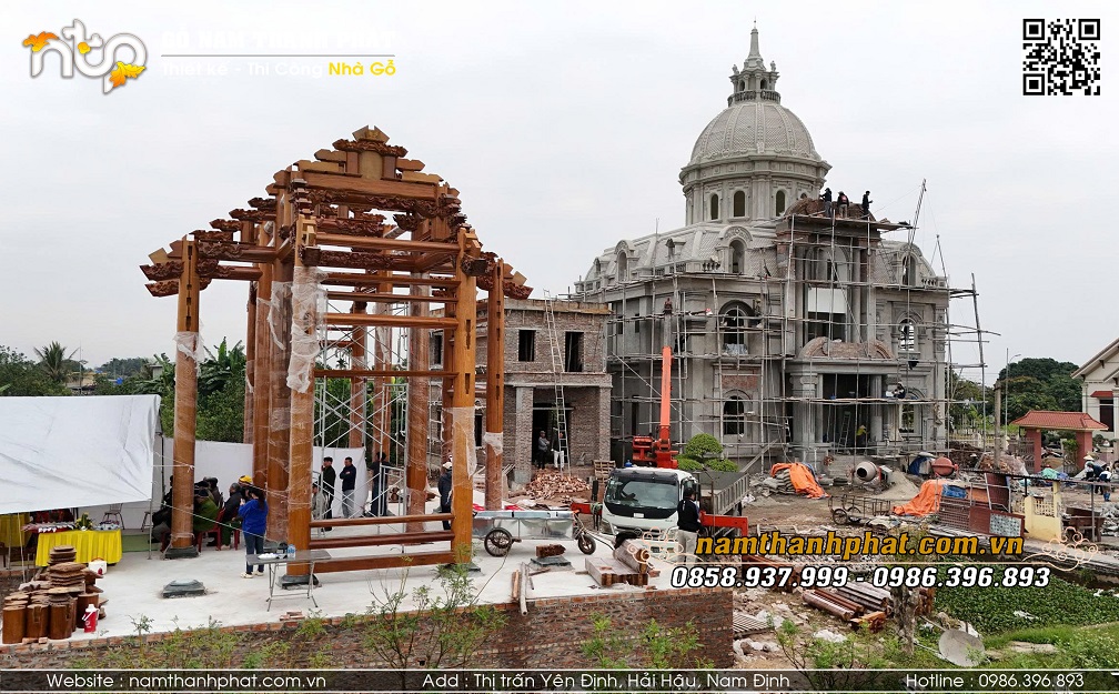 Lắp Dựng Nhà Gỗ 3 Gian 2 Chái 8 Mái - Lễ Cất Nóc Trang Trọng Của Dòng Họ Phạm Tộc