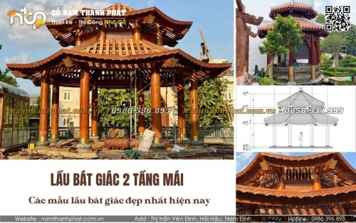 Lầu Bát Giác 2 Tầng Mái Đẹp Nhất Hiện Nay