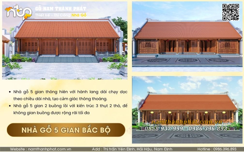 Nhà Gỗ 5 Gian Thông Hiên Và Nhà Gỗ 5 Gian Buồng Lồi - Đặc Điểm Của Từng Kiểu Nhà Có Gì Đặc Biệt?