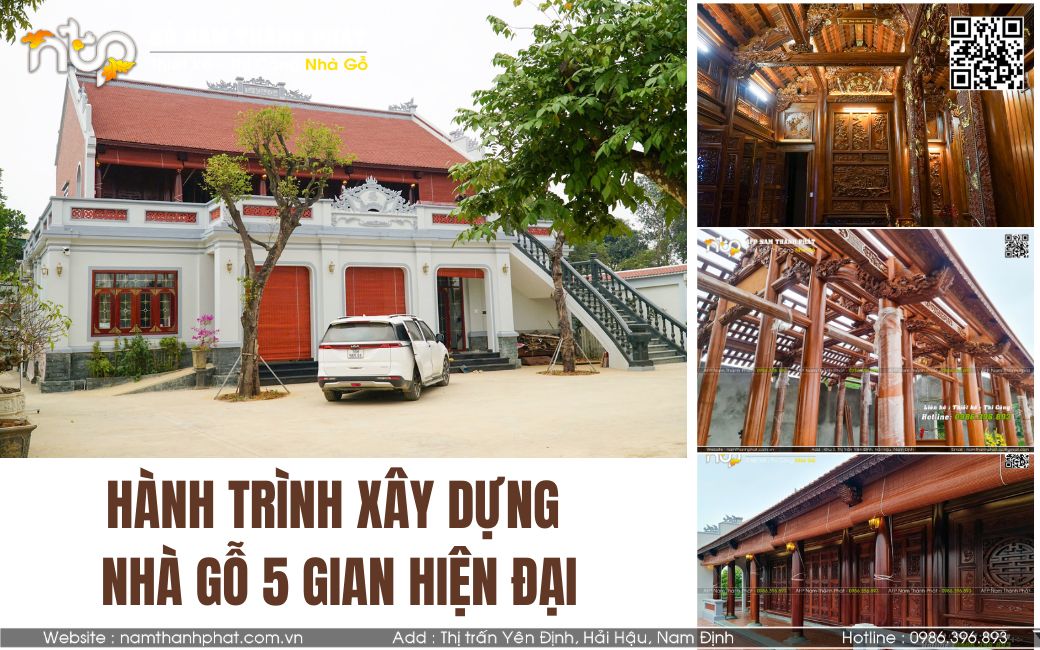 Hành Trình Xây Dựng Nhà Gỗ 5 Gian Hiện Đại Của Anh Quan Anh Tại Hà Nội