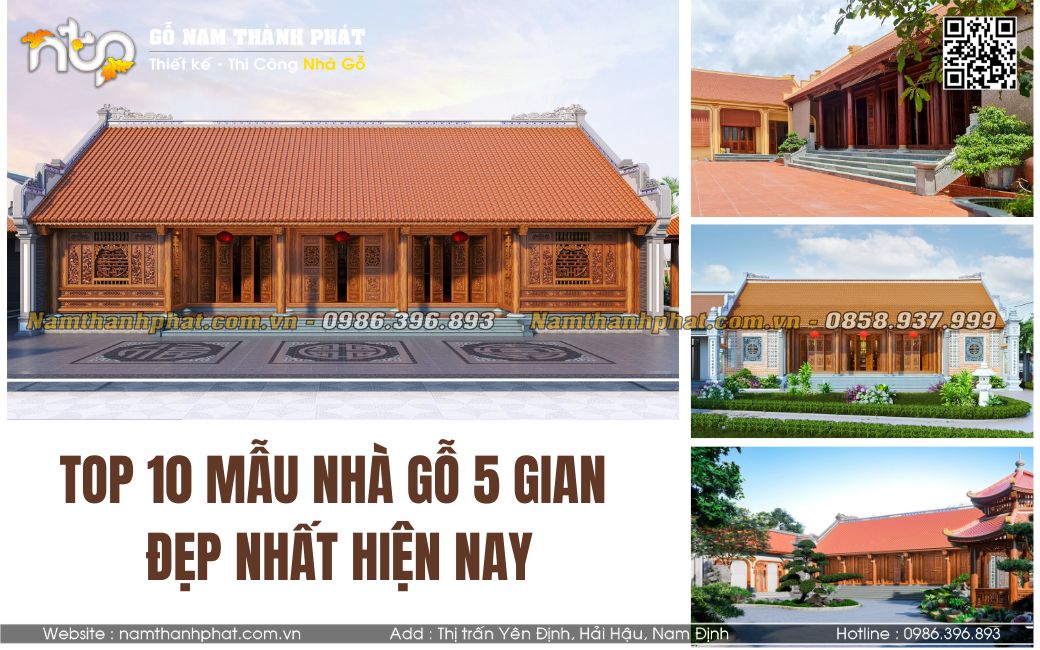 10 Mẫu Nhà Gỗ 5 Gian Bắc Bộ Đẹp Nhất Hiện Nay